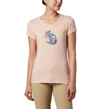 Columbia T-Shirt Dames, Hidden Lake Crew Roze, 58YMODGFC